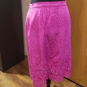Vera cristina magenta silk skirt euc embellished